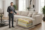 106.5" Modern Minimalist Modular Sectional Couch with Ottoman, Comfort L Shaped Sofa for Living Room, No Assembly Required